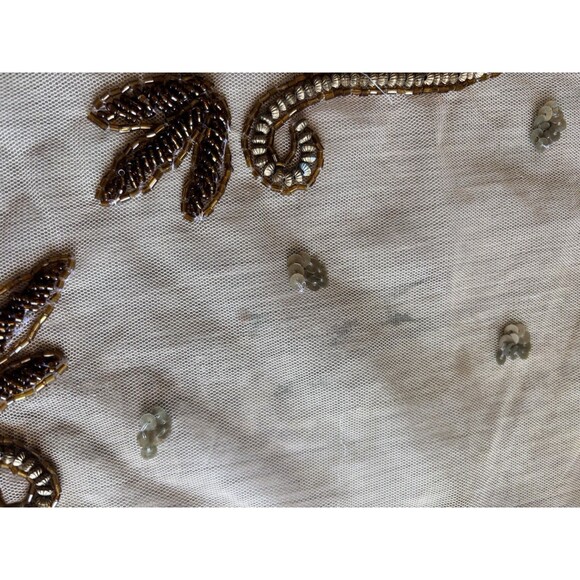 Indian Heavily beaded sequined mesh Boho tablecloth handmade Ornate Formal - Picture 7 of 8